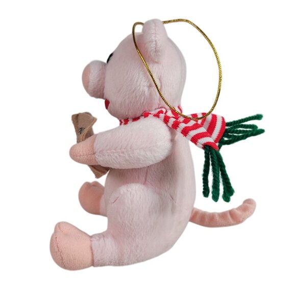 Kurt S Adler Pig Plush Christmas Ornament Holiday Christmas Carol Scarf No Sound - Picture 4 of 10